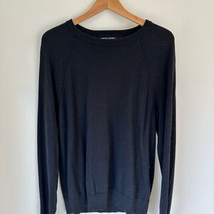 Banana Republic Men’s Black Italian Merino Wool Crewneck Sweater